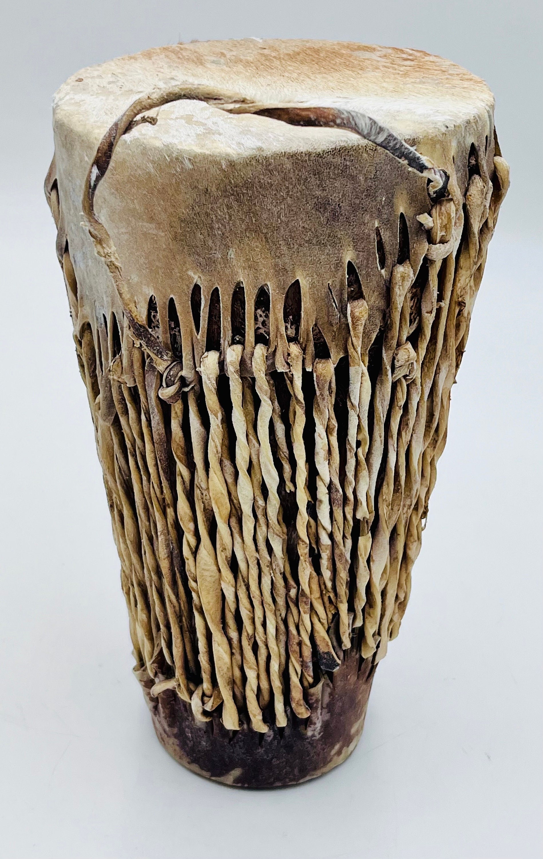 1960's African Timbale Drum Goat Hide/fur Hollow Wooden Bark - Etsy