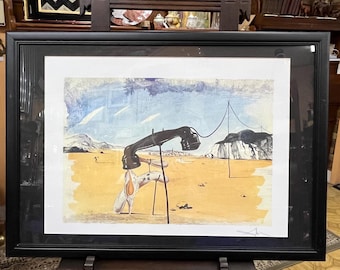 Salvador Dali "Melting Telephone" Lithograph, Framed, Signed, c. 1960s - 1970s