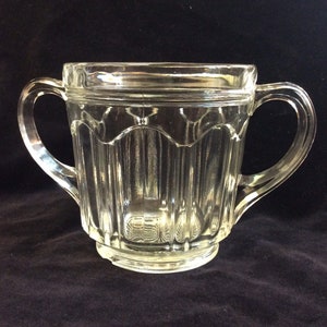Spooner/Silverware Holder, Double Handled, Knife & Fork Pattern, Anchor Hocking Depression Glass  USA, C. 1934 - 1938