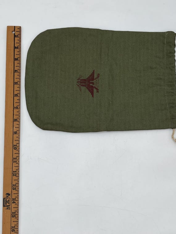 US Army Eagle Green Canvas Draw String Personal B… - image 2