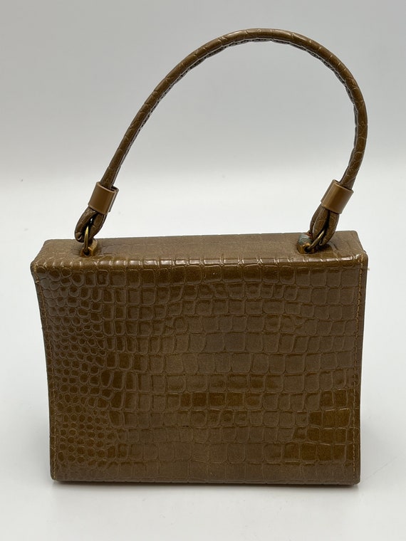 Handbag, Faux Crocodile Leather, Top Strap, Twist 