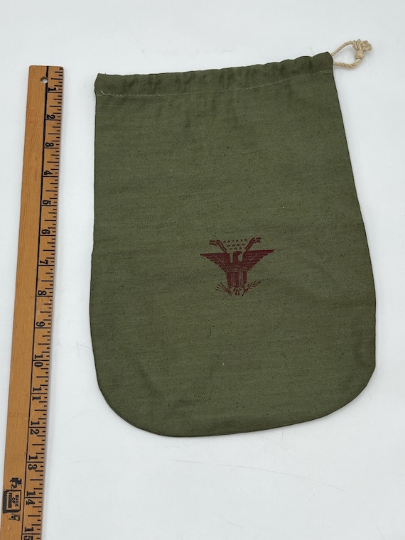 US Army Eagle Green Canvas Draw String Personal B… - image 5