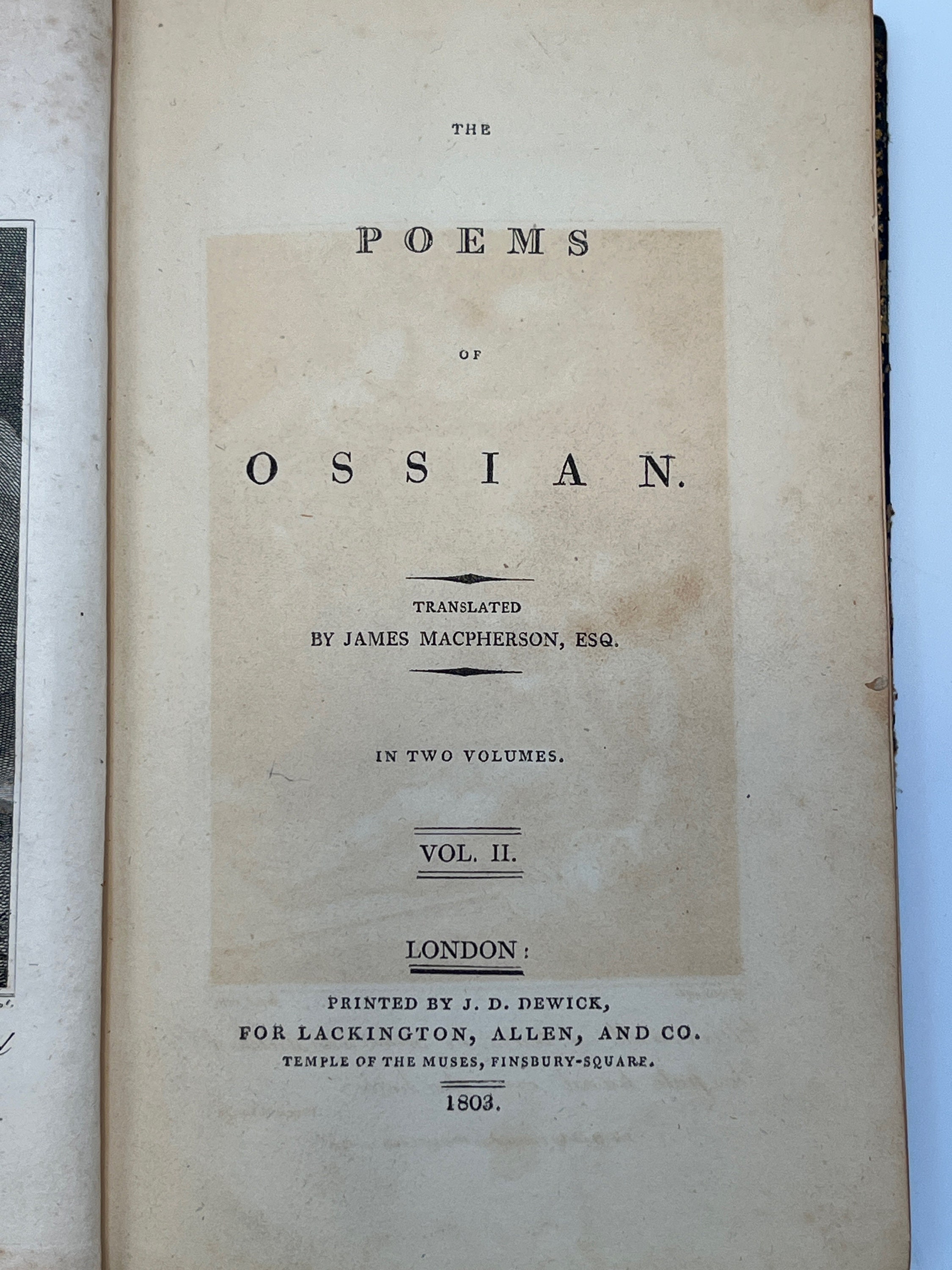 The Poems of Ossian, Volume 2, Translated by James The Poems of Ossian, Volume 2, Translated by James