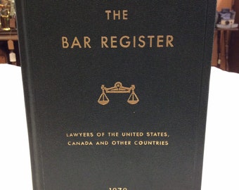 Libro de The Bar Register (1979), Abogados de Estados Unidos, Canadá y otros países, Edición anual, The Bar Register Company, Summit, N.J.