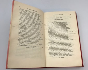 Book, "Virgil Bucolics And Georgics Page", Classical Series, Latin w/English Notes, P. Vergili Maronis, Publisher Macmillan & Co LTD, c1957