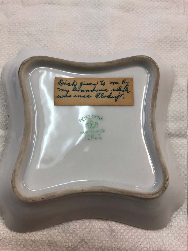 Meito China Japan C.1920/'s Hand Painted Trinket Dish Or Candy Dish