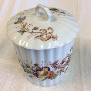 Aesthetic Movement Dresden, Germany Fine Bone China Fluted Biscuit Jar c. 1880