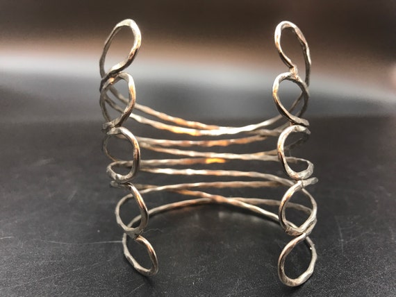 Cuff Bracelet, Silver, Weaved, Unmarked, Tested P… - image 6