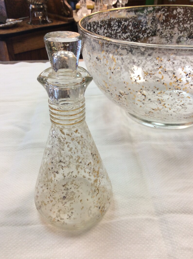PA USA 1950/'s 2 Cruets Salt /& Pepper Salad Set With Bowl Hazel Atlas Glass Co