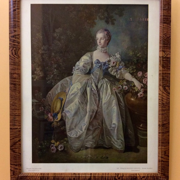 Framed "Madame Bergeret" Print From Original Painting By Francois Boucher (1703 - 1770) National Gallery Of Art Print