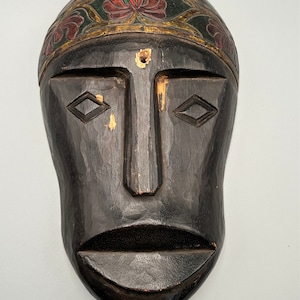 African Mask, Hand Carved, Hanging Art