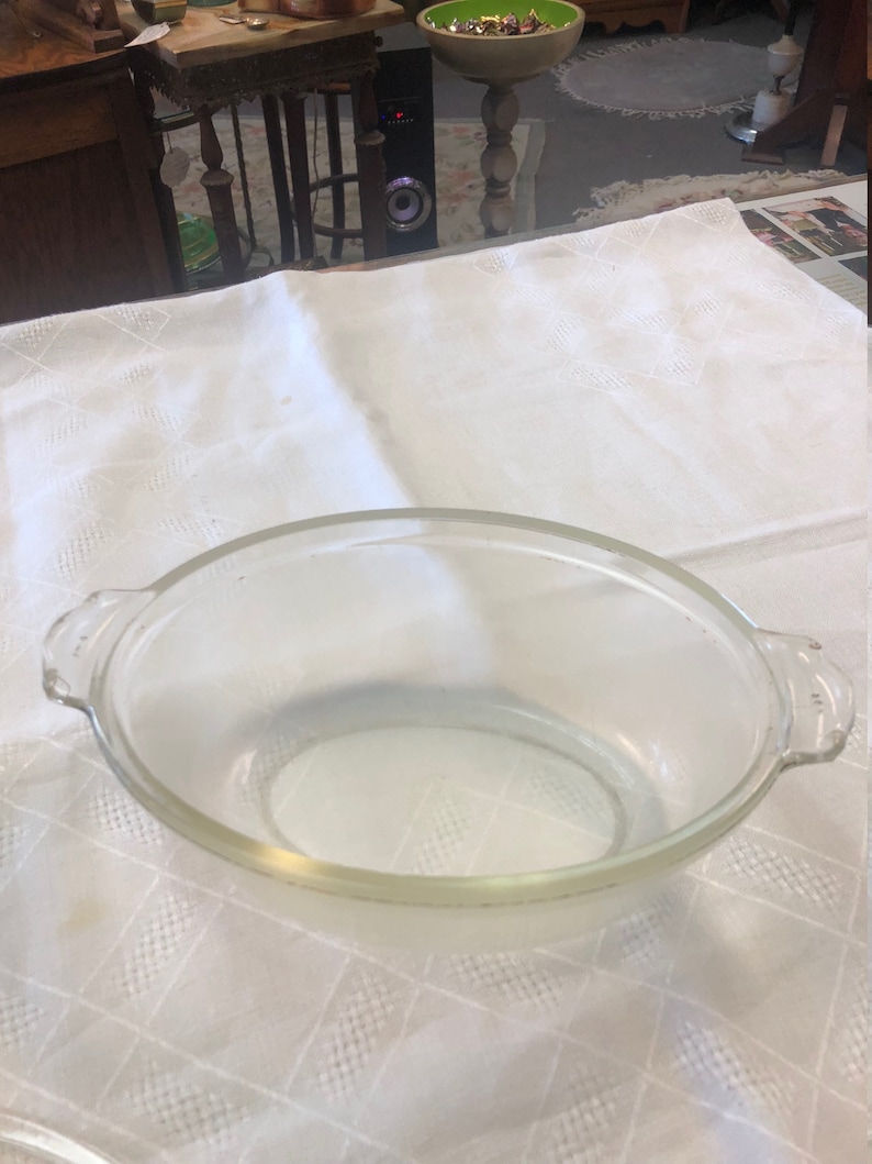 C.1940/'s Pyrex Glass Dish With Etching On Lid