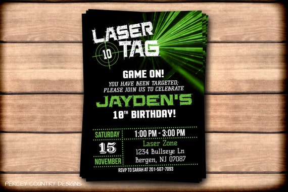 laser tag invitations birthday