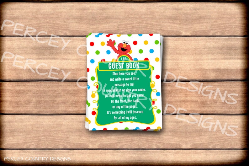 Sesame Street Guest Book Sign Baby Shower Birthday Elmo Etsy