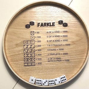 laser engraved Farkle dice game set Farkle game board Farkle tray