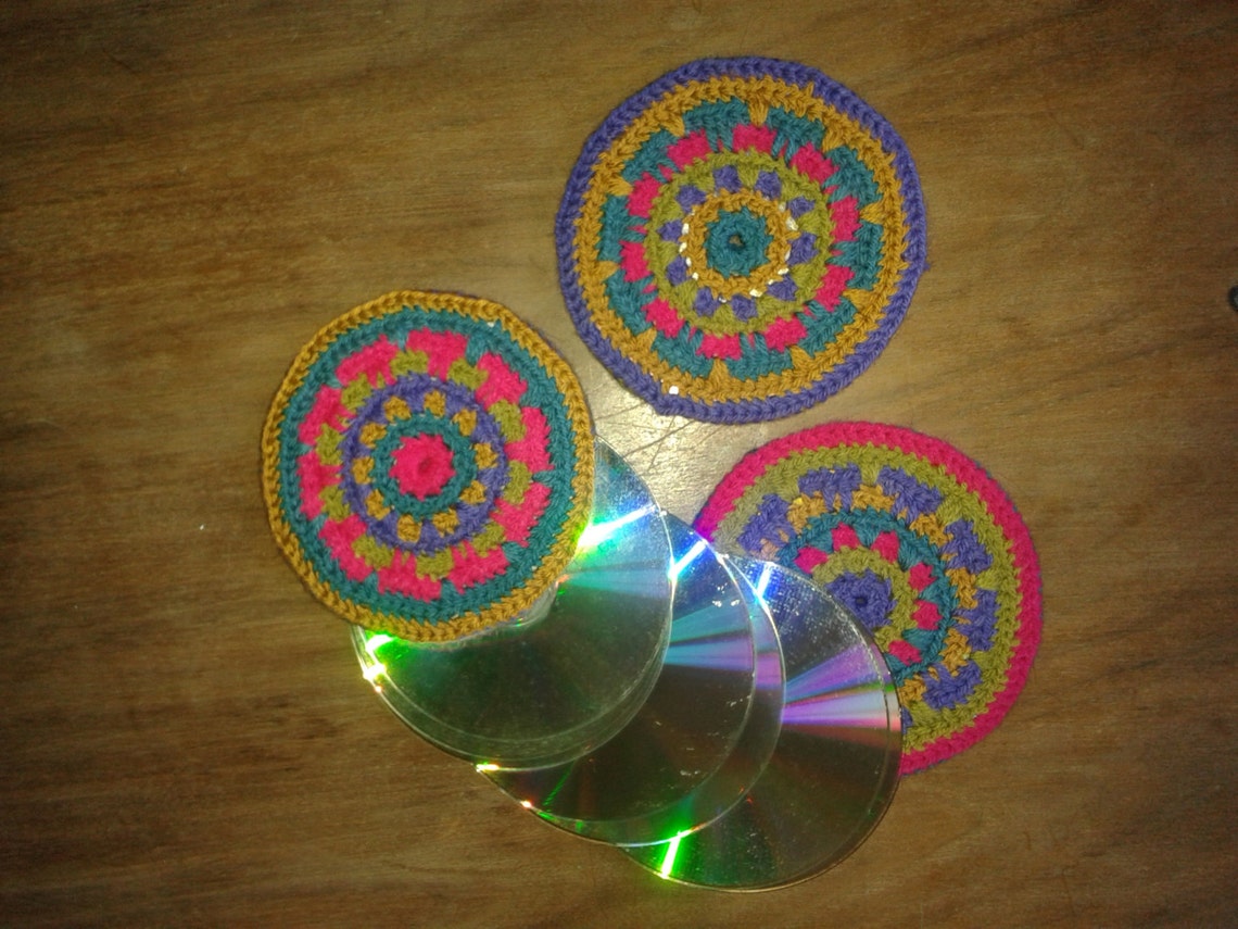 BRIGHT CD COASTER Pdf Crochet Pattern - Etsy