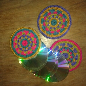 BRIGHT CD COASTER pdf crochet pattern