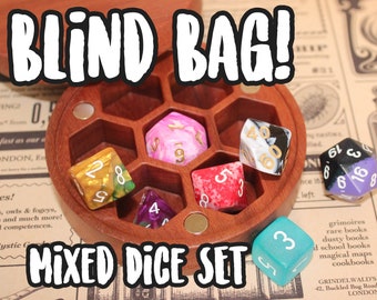 Mixed Blind Bag - 7 piece set of polyhedral dice - Dungeons and Dragons, Pathfinder, RPG, Tabletop gaming