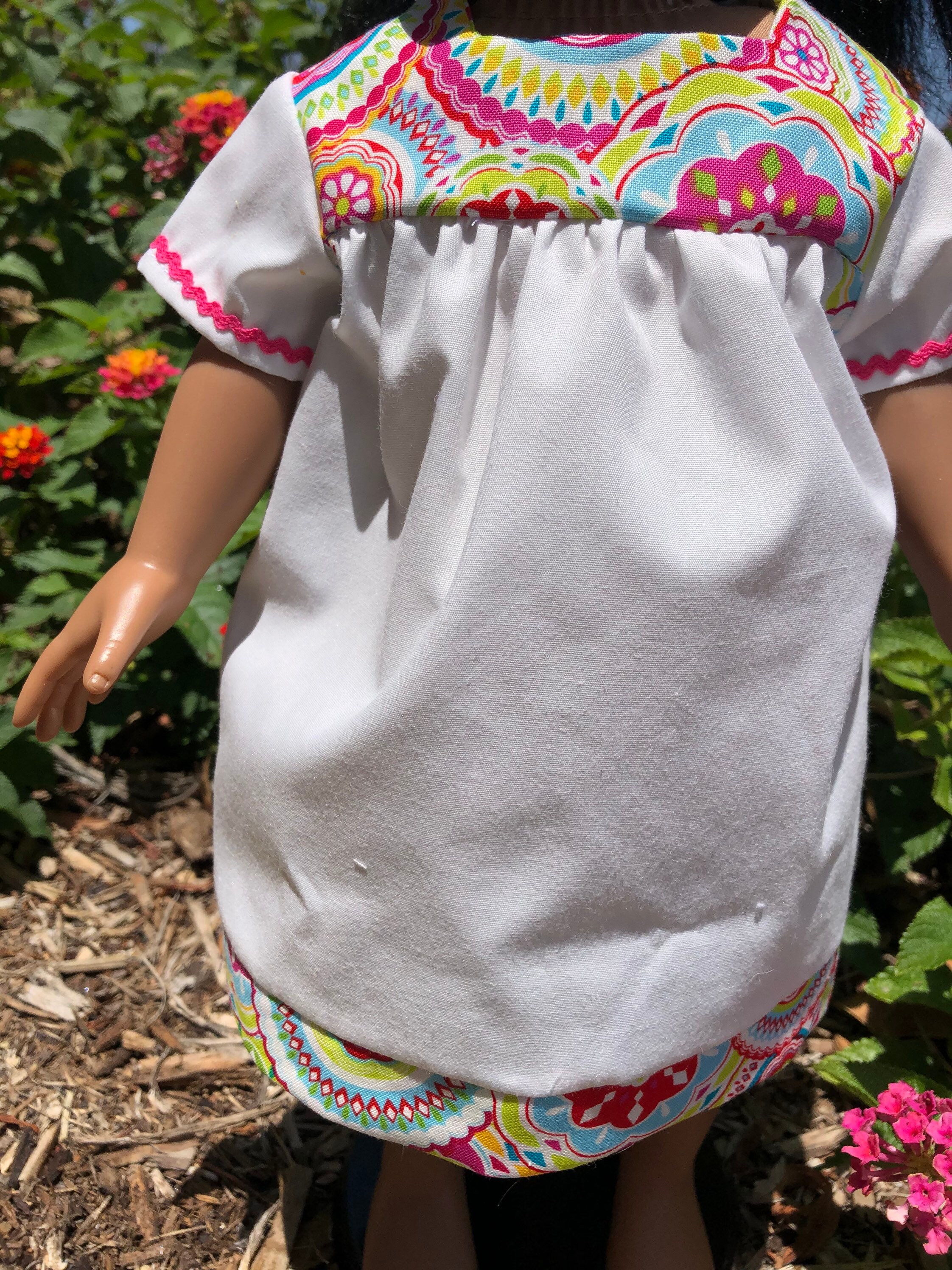 Mexican Pueblo dress or nightgown for 18 inch doll Etsy