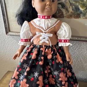 Christmas Dirndl dress for 18 inch doll