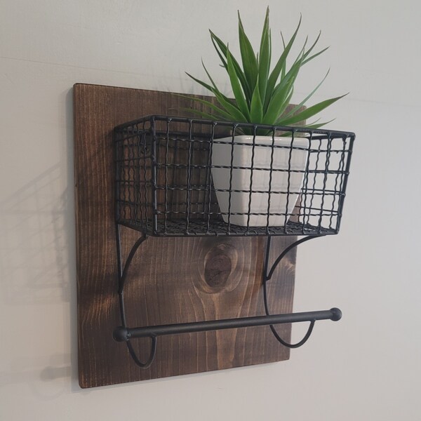 Shelf With Towel Bar Etsy