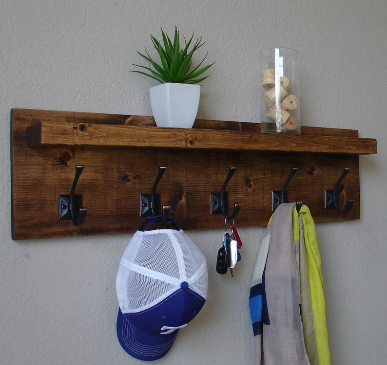 Corvallis Coat Rack With Floating Shelf Etsy