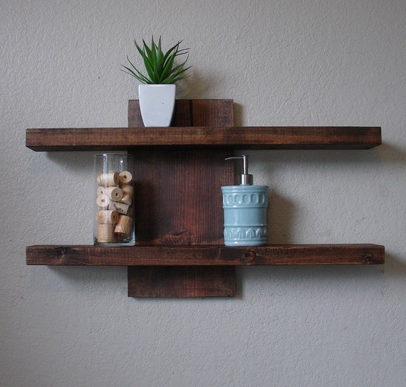 Modern Rustic 2 Tier Floating Shelf Image 0