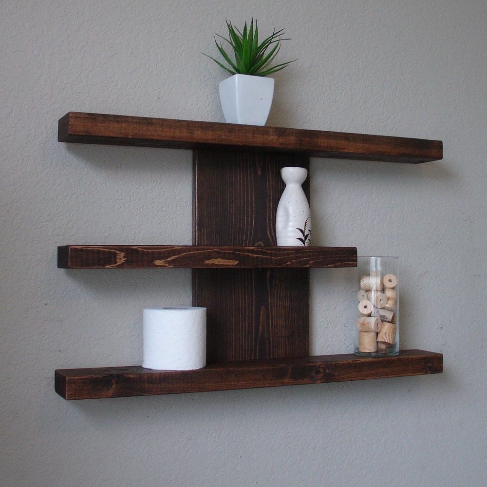 Modern Rustic 3 Tier Wall Shelf Etsy