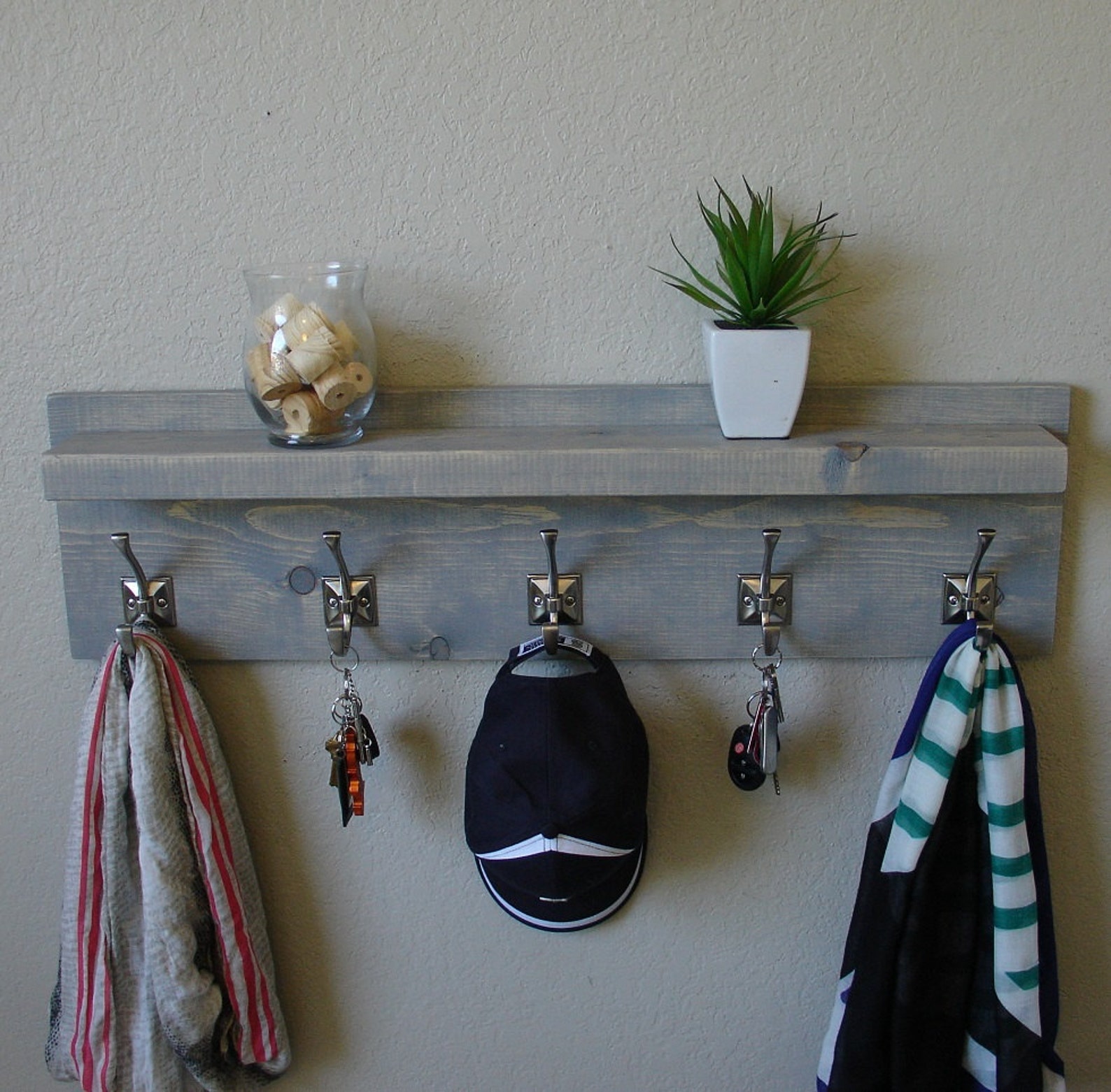 Nautical Coat Rack with Floating Shelf Etsy