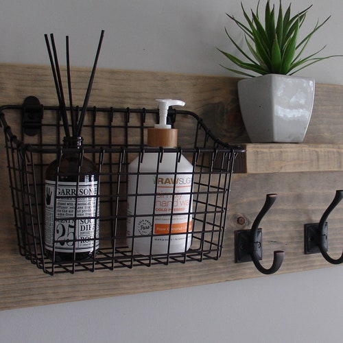 towel basket with hooks
