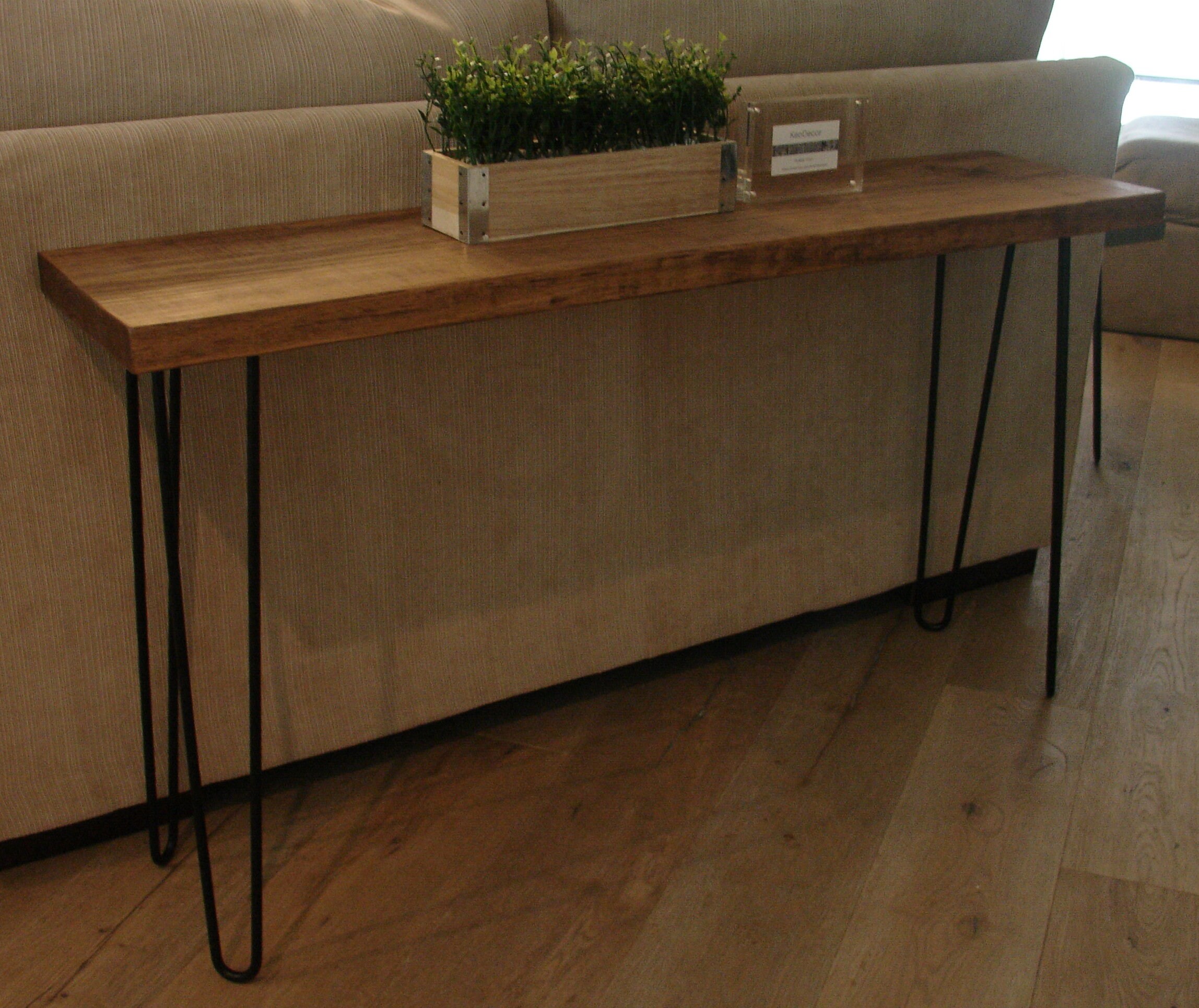 MidCentury Sofa Table with Hairpin Legs Etsy