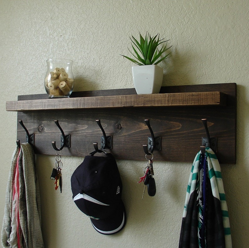 Claremont Coat Rack With Floating Shelf Etsy