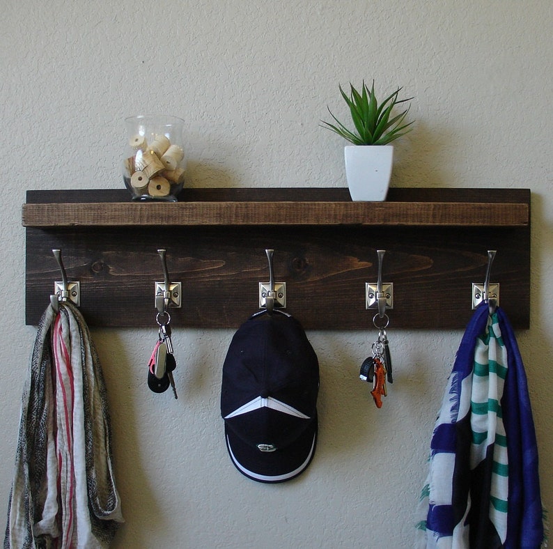 Barcroft Coat Rack with Floating Shelf Etsy