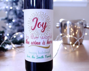 Holiday Wine Labels Funny Wine Labels Christmas Wine Labels Coworker Gift Custom Wine Labels Holiday Party Idea Personalized Wine Tag