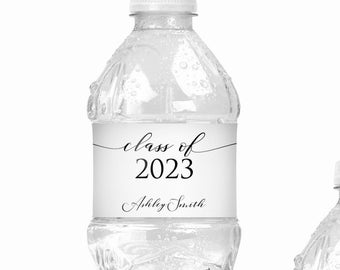 Abschluss-Wasserflaschenetiketten - Abschluss-Wasseretiketten, Abschluss-Partyaufkleber, Abschluss-Gefälligkeiten, Klasse von 2023 wasserdichte Etiketten