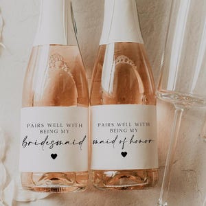 Cadeau proposition de demoiselle d'honneur - Mini étiquette de champagne de demoiselle d'honneur, cadeau de demoiselle d'honneur, cadeau de demoiselle d'honneur, cadeau de fête de mariage, fête de mariage MC101