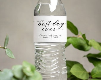 Best Day Ever Water Bottle Label - Water Bottle Labels, Wedding Water Bottle Labels, Custom Bottle Labels,  Personalized Waterproof Labels