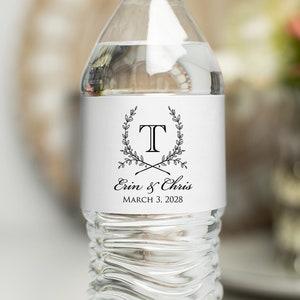 Wedding Water Bottle Labels - Personalized Waterproof Labels, Monogram Stickers, Custom Bottle Labels, Wedding Monogram, Wedding Welcome
