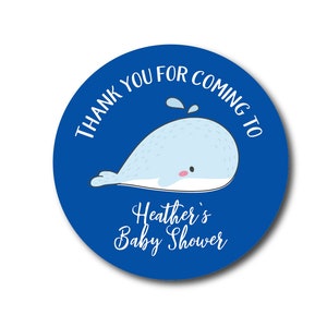 Baby Shower Stickers Baby Shower Favors Whale Baby Shower Stickers Whale Baby Shower Labels Baby Boy Shower Favors Girl Baby Shower Ideas image 1