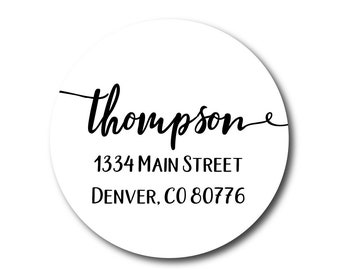 Round Address Labels Classic Return Address Labels Script Address Labels Wedding Invitation Seals Bridal Shower Invitation Address Sticker