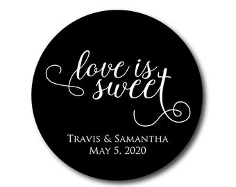 Wedding Favor Stickers Wedding Stickers Love is Sweet Stickers Favor Labels Custom Stickers Wedding Favors Wedding Labels Favor Labels