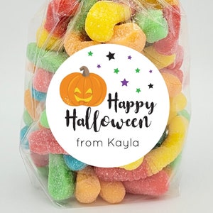Halloween Stickers - Pumpkin Halloween Stickers Kids Halloween Treat Stickers Halloween Favor Labels Happy Halloween Trick or Treat Bags