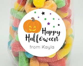 Halloween Stickers - Pumpkin Halloween Stickers Kids Halloween Treat Stickers Halloween Favor Labels Happy Halloween Trick or Treat Bags