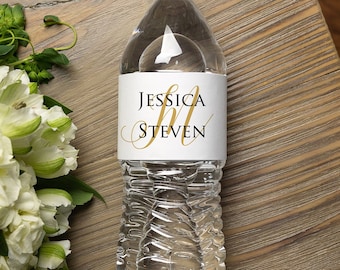 Wedding Water Bottle Label - Personalized Wedding Labels, Waterproof Label, Monogram Water Bottle Labels, Wedding Welcome Bag Label