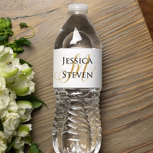Wedding Water Bottle Label - Personalized Wedding Labels, Waterproof Label, Monogram Water Bottle Labels, Wedding Welcome Bag Label