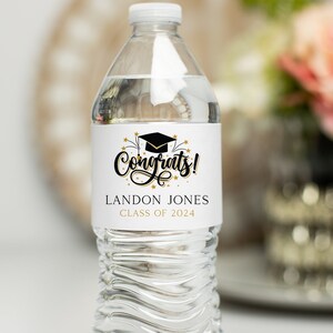 Graduation Party Water Bottle Label - Graduation Water Bottle Sticker, Waterproof Label, Congrats Grad Labels, Grad Party Labels