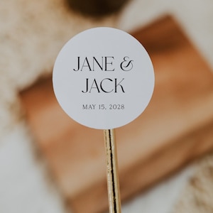 Wedding Stickers - Minimalist Wedding Favor Labels, Modern Wedding Favors, Hotel Welcome Bag Stickers, Wedding Favor Sticker, Wedding Label