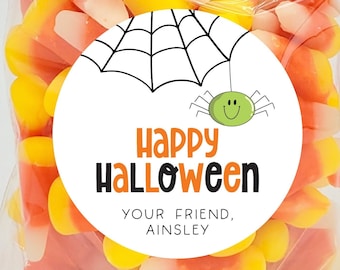 Halloween Stickers - Kids Halloween Stickers, Spider Halloween Sticker, Halloween Labels for Party Favors, Trunk or Treat Bag Labels