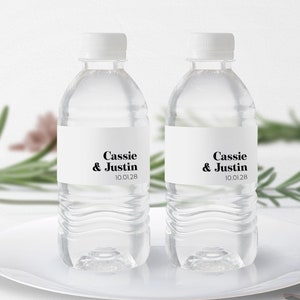 Moderne minimalistische bruiloft waterflesetiketten - Bruiloft welkom waterflesetiketten, minimalistische bruiloftsetiketten, waterdichte etiketten Bruiloften