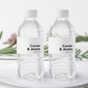 Modern Minimalist Wedding Water Bottle Labels - Wedding Welcome Water Bottle Labels, Minimalist Wedding Labels, Waterproof Labels Weddings